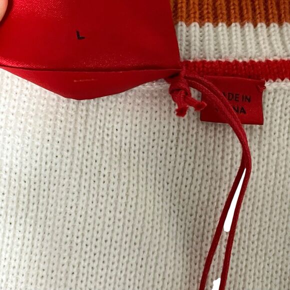 Hugo Boss Cardigan Mens Large Cream Wool Blend V-Neck Striped Preppy Ivy Varsity - Picture 5 of 12